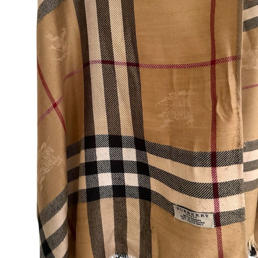 Burberry Cashmere Large Oversized Blanket Wrap Scarf Shawl - Picture 3 of 16